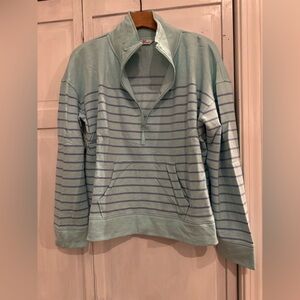 Vineyard Vines Light Blue and Purple Zip-Up Sweater